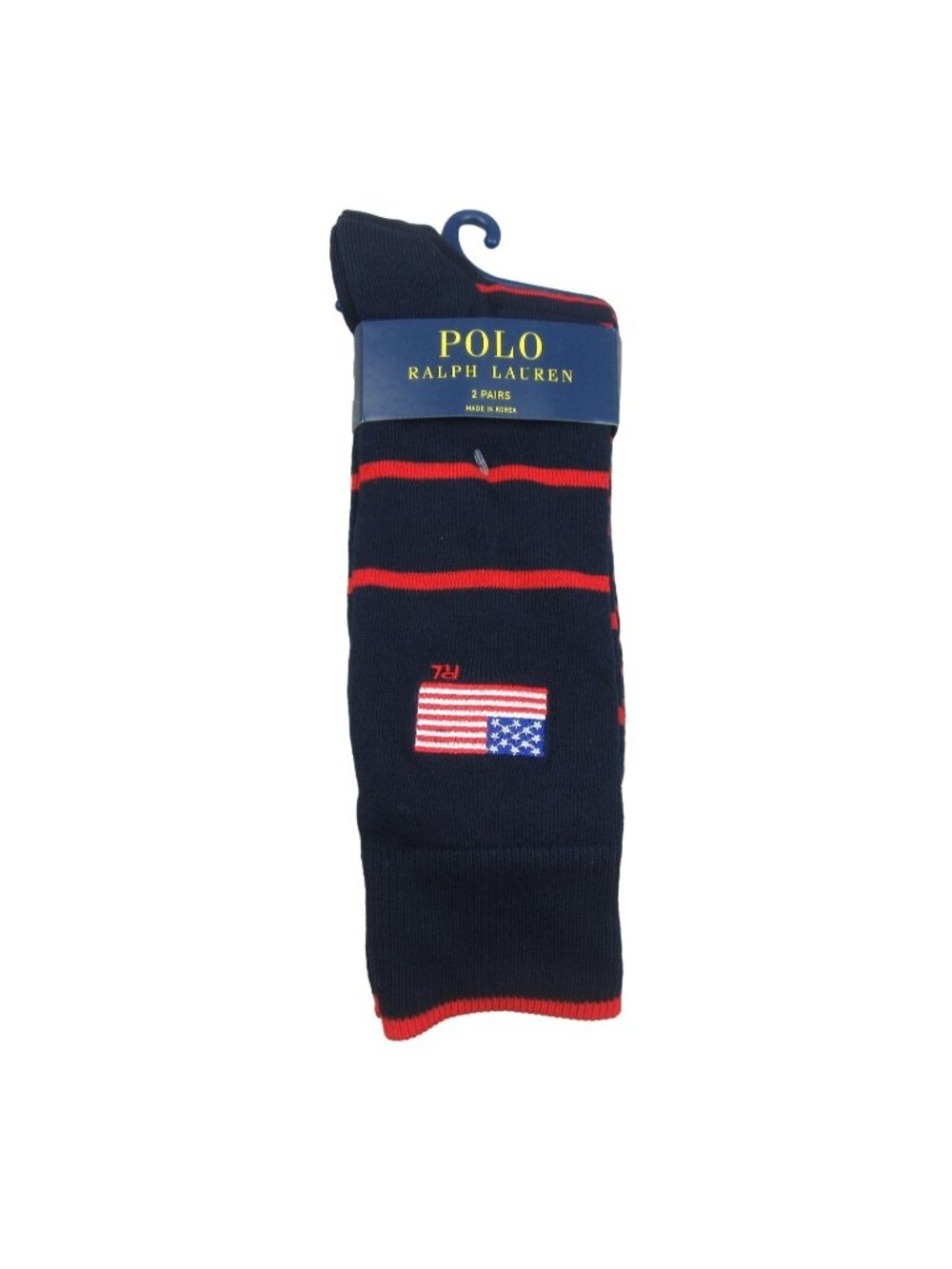 Polo Ralph Lauren Striped USA Flag Socks Men's Size 6-12.5 (2 PAIRS) NEW